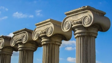 Three classical greek pillars